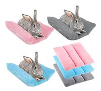 Weysat 3 Pack Rabbit Bed 15.7 x 14 Inch Soft Thickened Bunny Rabbit Bed Bunny Mat Concave Cushion Plush Mat for Indoor Outdoor Cage Sleeping Supplies