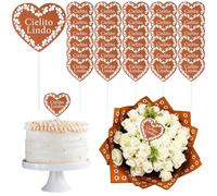 Weysat 30 Pcs Cielito Lindo Cake Toppers Mexican De Barro Cake Decorations Cielito Lindo Party Mexican Talavera Decor for Wedding Birthday Party