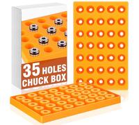 Weysat 35 Holes Chuck Box ER32 SK2 C32 Collet Storage Box, Collet Rack Holder, CNC Machining Parts Holder Plastic Finishing Rack Tool