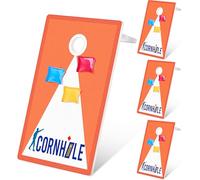 Weysat 4 Pack Cornhole Trophy Acrylic Cornhole Tournament Award Funny Medals Bulk Plaques Team Prize Gifts for Team Events Sports Contest Competition