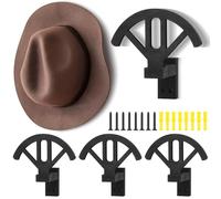 Weysat 4 Pack Cowboy Hat Rack Holder Adjustable Wooden Cowboy Hat Hanger Wall Mount Stand for Wall Can Keep Original Shape 4-Speed Western Storage Display for Closet Living Room Western Gift