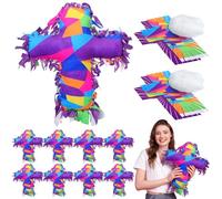Weysat 8 Sets Religious Cross Tied Pillow Craft Kit DIY VBS Pillow Craft with PP Cotton Gifts for Christian Party Decor VBS School Favors Classroom Giveaways