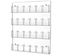 Weysat Acrylic Brochure Pamphlet Holder Brochure Display Stand Business Tri Fold Multi Slot Holder Rack Wall Mount Clear Pocket Space Saver for Flyer Literature Menu Advertise(1 Piece)