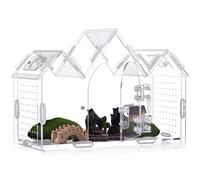 Weysat Acrylic Jumping Spider Enclosure Castle Terrarium with Magnetic Door | 9.5" x 3.9" x 6.7" Insect Habitat Tarantula Enclosure Transparent Terrarium for Reptiles Amphibians and Spiders Clear Viewing