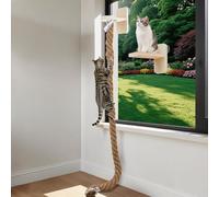 Weysat Cat Climbing Rope 2 Pcs Window Perch with 59.1 Inch Climbing Rope Wall Mounted Cat Tree Tower Toy with Scratching Post Kitten Ladder Jumping Platform Wall Steps for Playing and Rest