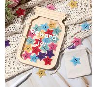 Weysat Magnetic Reward Jar, Magnetic Star Smile Jar with Colorful Letter Stickers Pen for Kids, Classroom Reward System, Home Chore Chart, Positive Behavior Training for Home Classroom Gifts