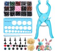 Weysat Safety Eye Tool for Crocheting Auxiliary Tool for Attaching Portable Safety Eyes and Noses for 10-30mm Stuffed Animals Amigurumi Handmade Craft Toys Lovers Doll Making Supplies, Blue