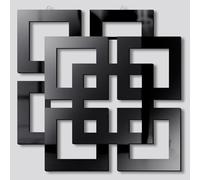 Weysat Wall Mounted Home Mirror Silver Square Decorative Mirror for Bedroom Living Room Bathroom 30x30cm (Black Mirrored)