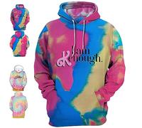 WEYSHHT I Am Ken Enough Hoodie Fluffy, y2k Zip up Sweatshirts Tie Dye, Plain Pullover Hoodie Hooded Top, Hooded Sweatshirt Letter Print Unisex Sweater, Unisex Color Block Pullover