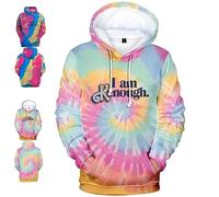 WEYSHHT I Am Ken Enough Hoodie Fluffy, y2k Zip up Sweatshirts Tie Dye, Plain Pullover Hoodie Hooded Top, Hooded Sweatshirt Letter Print Unisex Sweater, Unisex Color Block Pullover
