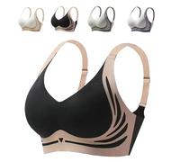WEYSHHT Super Gather Bra Wireless Push-up Bra, Women's Soft Comfortable Lifting Anti-Sagging Bra, Breathable Cool Liftup Air Bra, Wirefree Seamless Bra, Advocate Bra for Yoga Fitness Black