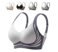 WEYSHHT Super Gather Bra Wireless Push-up Bra, Women's Soft Comfortable Lifting Anti-Sagging Bra, Breathable Cool Liftup Air Bra, Wirefree Seamless Bra, Advocate Bra for Yoga Fitness Blue