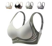 WEYSHHT Super Gather Bra Wireless Push-up Bra, Women's Soft Comfortable Lifting Anti-Sagging Bra, Breathable Cool Liftup Air Bra, Wirefree Seamless Bra, Advocate Bra for Yoga Fitness Green