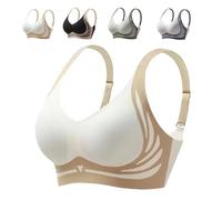 WEYSHHT Super Gather Bra Wireless Push-up Bra, Women's Soft Comfortable Lifting Anti-Sagging Bra, Breathable Cool Liftup Air Bra, Wirefree Seamless Bra, Advocate Bra for Yoga Fitness White