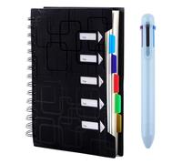 Weysoo A5 Notebook with Dividers, Spiral Notebook with Multicolor Pen, Project Book 240 Pages of 80GSM Paper, A5 Notebook for School, Office, and Home (5 Colors Tab)