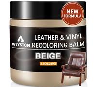 WEYSTOM Leather Recoloring Balm - Beige Restorative Colorant for Furniture, Bags & Auto Interiors | Repairs Scratches, Fades & Cracks While Renewing Leather Surfaces