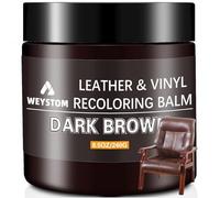 WEYSTOM Leather Recoloring Balm - Dark Brown Restorative Colorant for Furniture, Bags & Auto Interiors | Repairs Scratches, Fades & Cracks While Renewing Leather Surfaces