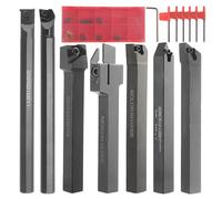 Weytoll 3/8'' 10mm Indexable Lathe Turning Tool 21Pcs Kit- 7Pcs Metal Lathe Tools Holder Set with 7Pcs Carbide Insert Turning Inserts and 7Pcs Matched Wrenches for Turning Grooving Boring Threading