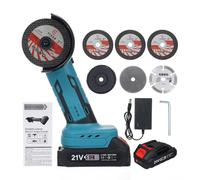 Weytoll Angle Grinder, Brushless Angle Grinder Kits 19000rpm 2 X 2000mAh Batterywith 7pcs Grinding Wheels for Interior Decoration, Wall Panel Slotting, Floor Cutting (2 Battery)