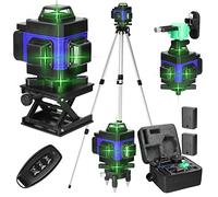 Weytoll Laser Level, 4D 16 Lines, 3° Self-Leveling Machine USB Rechargeable Lithium Battery Leveling Tool, Cross Line Laser with 1.2M 3-Heights Adjustable Tripod Stand, Wall Mount, Remote Control
