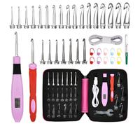 Weytoll Lighted Crochet Hooks Set, Rechargeable Crochet Hook 2.0mm to 14.0mm with 24 Interchangeable Crochet Heads and LED Light, Digital Counting Crochet Hooks