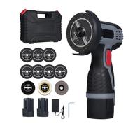 Weytoll Mini Angle Grinder, 16.8V Brushless, 17000RPM, 2x1500mAh Battery, Cutting Blades, LED Display, Cordless, Angle Grinder for Cutting Polished Brick Wood Stone Steel