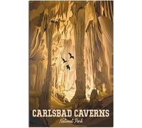 WEYUE Canvas Poster Carlsbad Caverns National Park Vintage Travel Poster Home Decoration Wall Posters Art Mural Room Decor Unframed 40x60cm