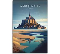 WEYUE Canvas Poster France MONT ST MICHEL Vintage Travel Poster Decorative Paintings Wall Posters Canvas Home Decor Unframed 40x60cm