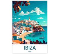 WEYUE Canvas Poster Ibiza Vintage Travel Poster Home Decoration Wall Posters Canvas Art Mural Decor Unframed 40x60cm