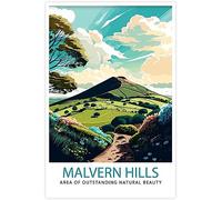WEYUE Canvas Poster Malvern Hills Vintage Travel Poster Painting Wall Posters Art Mural Decorative Paintings Unframed 40x60cm