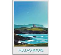 WEYUE Canvas Poster Mullaghmore Co Sligo Vintage National Park Travel Poster Decorative Paintings Posters on the Wall Art Mural Unframed 40x60cm