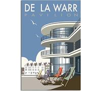 WEYUE Canvas printing De La Warr Pavilion Retro Travel Poster Home Decoration Wall Posters Decorative Paintings Unframed 60x90cm