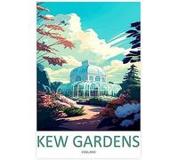 WEYUE Canvas printing Kew Gardens Vintage Travel Poster Painting Canvas Wall Posters Home Decoration Art the Unframed 60x90cm