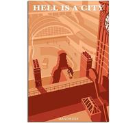 WEYUE Canvas Prints England Manchester Hell Is A City Vintage Travel Poster Decorative Paintings Home Decoration Canvas Painting Unframed 30x45cm
