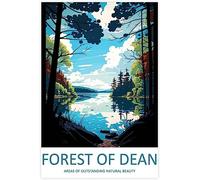 WEYUE Canvas Prints Forest of Dean Vintage Travel Poster Painting Decorative Paintings Home Decor Canvas Room Unframed 30x45cm