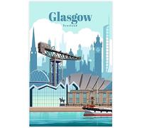 WEYUE Canvas Prints Glasgow Vintage Travel Poster Home Decoration Wall Posters Decorative Paintings Unframed 30x45cm