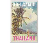 WEYUE Canvas Prints Koh Samui Thailand Vintage Travel Poster Wall Art Mural Decorative Paintings Painting Canvas Unframed 30x45cm
