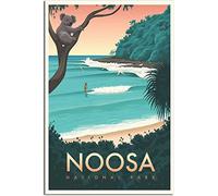 WEYUE Canvas Prints Noosa National Park Vintage Travel Poster Painting Decorative Paintings Canvas Home Decor Room Unframed 30x45cm