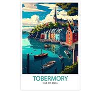 WEYUE Canvas Prints Tobermory Isle of Mull Vintage Travel Poster Painting Canvas Home Decor Wall Art Room Posters the Unframed 30x45cm