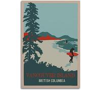 WEYUE Canvas Prints Vancouver Island Vintage Travel Poster Wall Posters Painting Home Decor Art Mural Canvas Unframed 30x45cm
