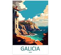 WEYUE Wall art Galicia Vintage Travel Poster Home Decor Wall Posters Painting Canvas Art Mural Unframed 50x75cm