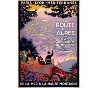 WEYUE Wall art La Route Des Alpes Retro Travel Poster Wall Paintings Room Decor Painting Art Mural Canvas Unframed 50x75cm