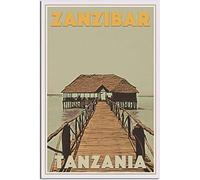 WEYUE Wall art Zanzibar Tanzania Vintage Travel Poster Home Decor Wall Posters Painting Art Mural Canvas Unframed 50x75cm