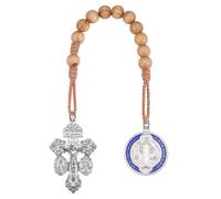 Weyuley 1 Pc Wooden Bead Catholic Rosary - Alloy St. Benedict Medal Pendant, The Perfect Choice for Prayers and Religious Gifts, One Size, Zinc, Rhinestone