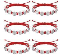 Weyuley 6Pcs Catholic Bracelet Saints Benedict Medal Bracelet Adjustable String Religious Gift for Men Women, Adjustable, Nylon, no gemstone
