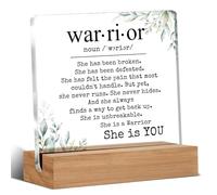 Wezaduk Inspirational Cancer Survivor Gifts For Women Mom, Breast Cancer Gifts For Woman, Warrior Is You Home Decorative Signs Plaque For Desk