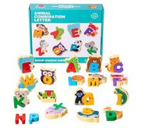 Wezalget Alphabet Puzzle - Wood Animal Brain Teasers Toy - Preschool Fine Motor Skills Developmental Puzzle Set for Kids Boys Girls 3+ Years Old