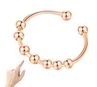 Wezalget Anti-Worry Bead Rings | Stainless Steel Anti Anxieties Ring Adjustable Open Ring with Rotatable Beads Stress Relief Ring for Women Men, Adjustable to Any Size