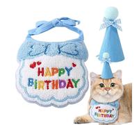 Wezalget Cat Birthday Party Hat - Cat Happy Birthday Party Supplies,Festive Cat Birthday Collar, Cat Happy Birthday Party Supplies, Cat Birthday Hat for Party