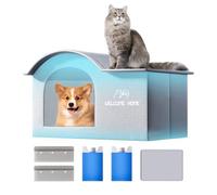 Wezalget Cooling House for Cats Outdoor, Cold House for Cats Insulated with Aluminium Coating - Spacious Shading Shading Shading Shed for Terrace Garden Travel Beach Apartment